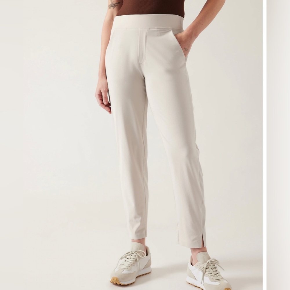 Athleta BROOKLYN MID RISE ANKLE PANT in color abalone grey - size 2 TALL
